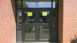 Kindergarten doors for arrival and dismissal