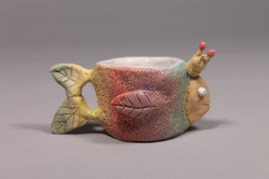 Rainbow Fish Tea Cup by Katharen Hedges, Honorable Mention