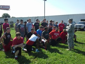 SFC Huffman giving athletes additional instructions