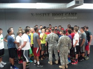 Athletes receiving final word from Army personnel.