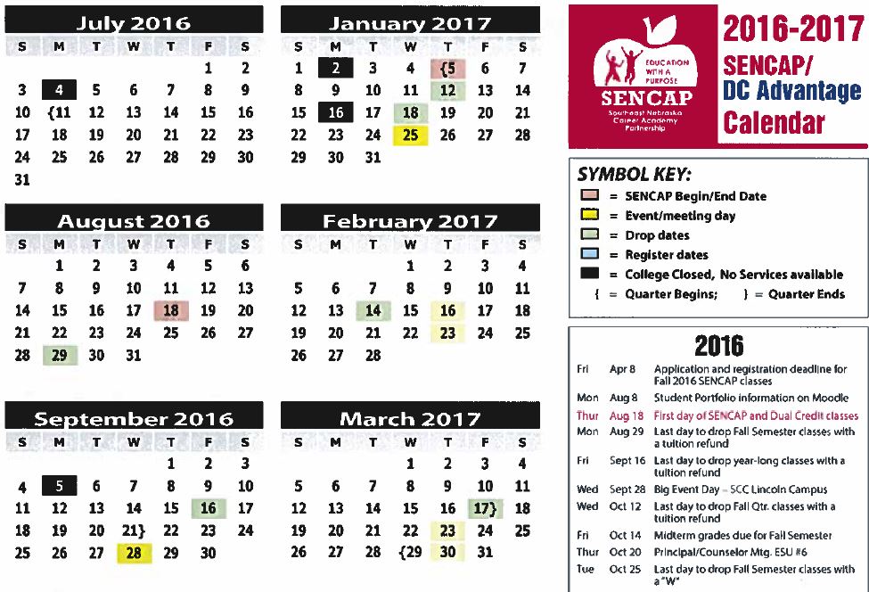 Scc Academic Calendar Customize and Print