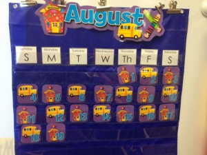 During calendar time we play "What goes there"?  and predict the number and picture in the pattern.  We sing about the days of the week and months of the year, and we end by singing the days date.